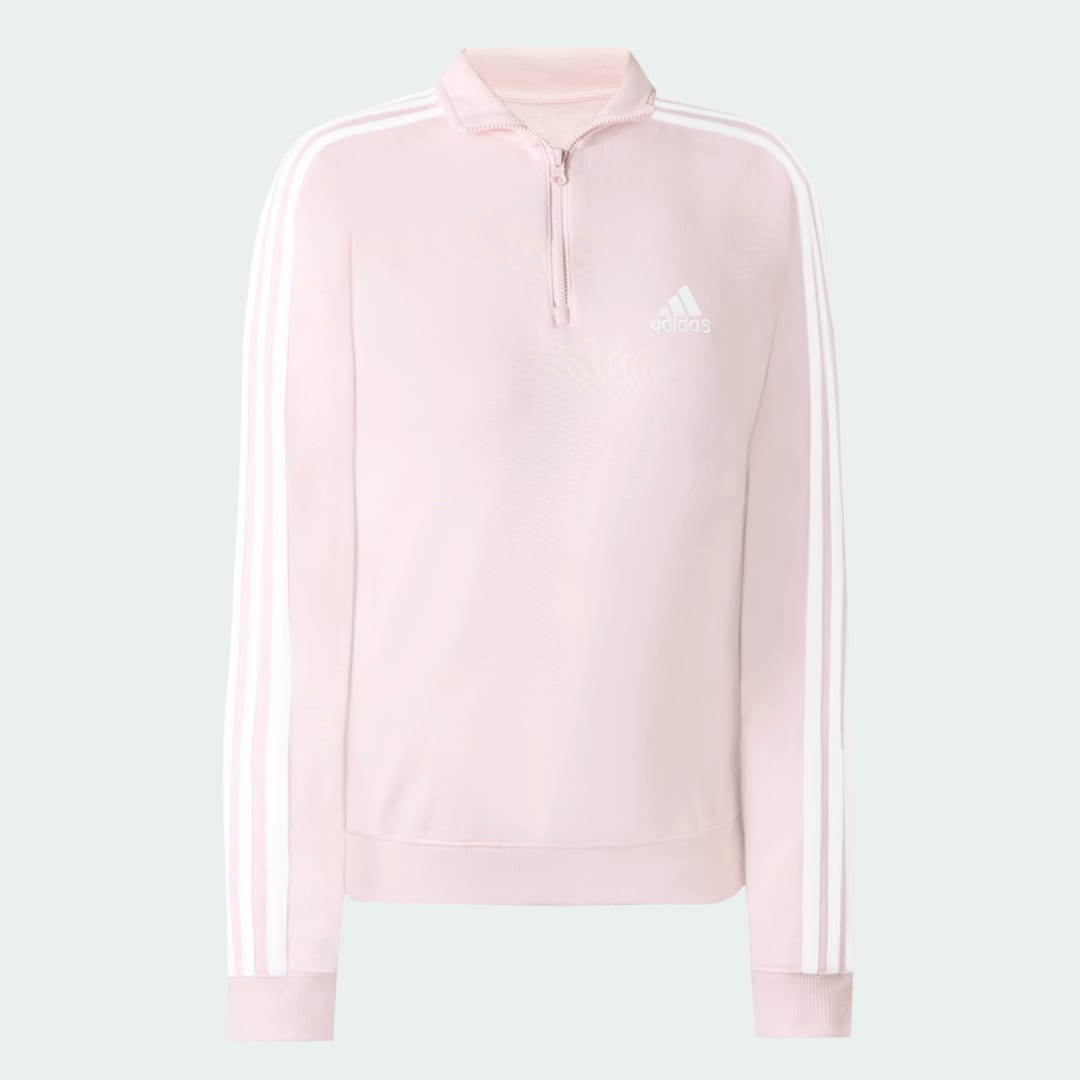 Суитчър adidas Performance Essentials 3-Stripes Quarter-Zip Sweatshirt Розово | IY4238, 0