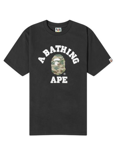 Тениска BAPE Layered Line Camo College T-Shirt Черно | 001TEJ801026M-BLK