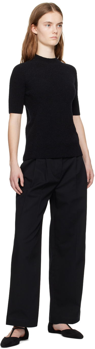 Тениска TOTEME Raglan Short Sleeve T-Shirt Черно | 242-WRT2204-YA0043, 3