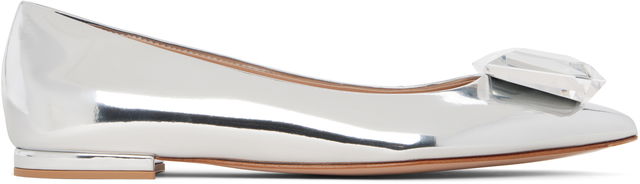 Metallic Crystal-Embellished Jaipur Ballerina Flats