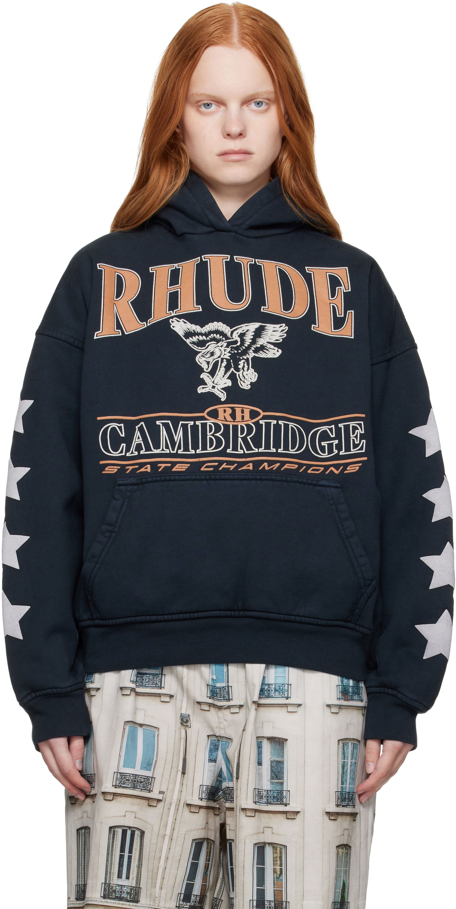 Суитчър Rhude Rhude 'Cambridge State Champions' Graphic Hoodie Тъмно синьо | RHPF25HO10012, 0