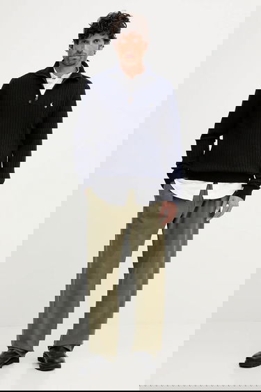 Пуловер Polo by Ralph Lauren Ribbed Quarter-Zip Sweater Тъмно синьо | 710974167, 1