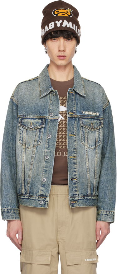 Шапка BAPE Distressed Denim Trucker Jacket Кафяво | 001LJK801308M, 0