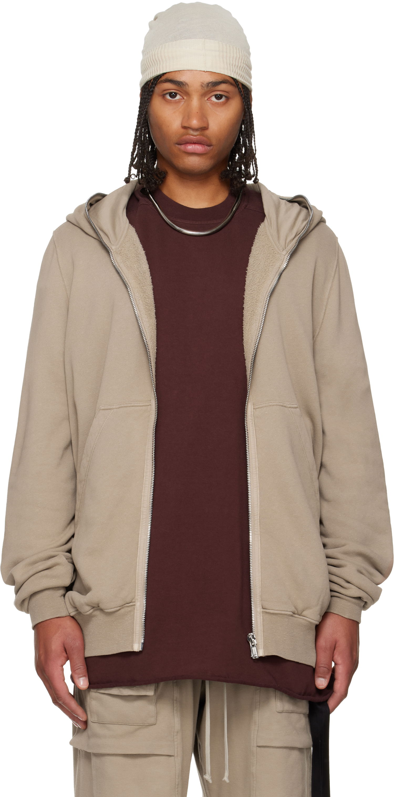 Суитчър Rick Owens DRKSHDW Concordians Jumbo Hoodie Бежово | DU02E7283 FSL, 0
