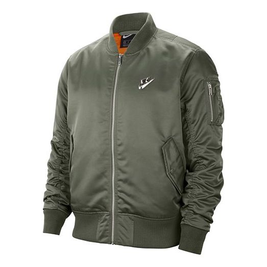 Яке бомбър Nike NSW Punk 3D Logo Aviator Jacket Зелено | CZ1670-380