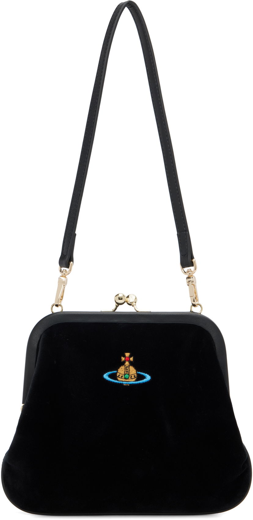 Портфейл Vivienne Westwood Vivienne Westwood Vivienne Velvet Clutch Черно | 4B01000IW-W00ZL-