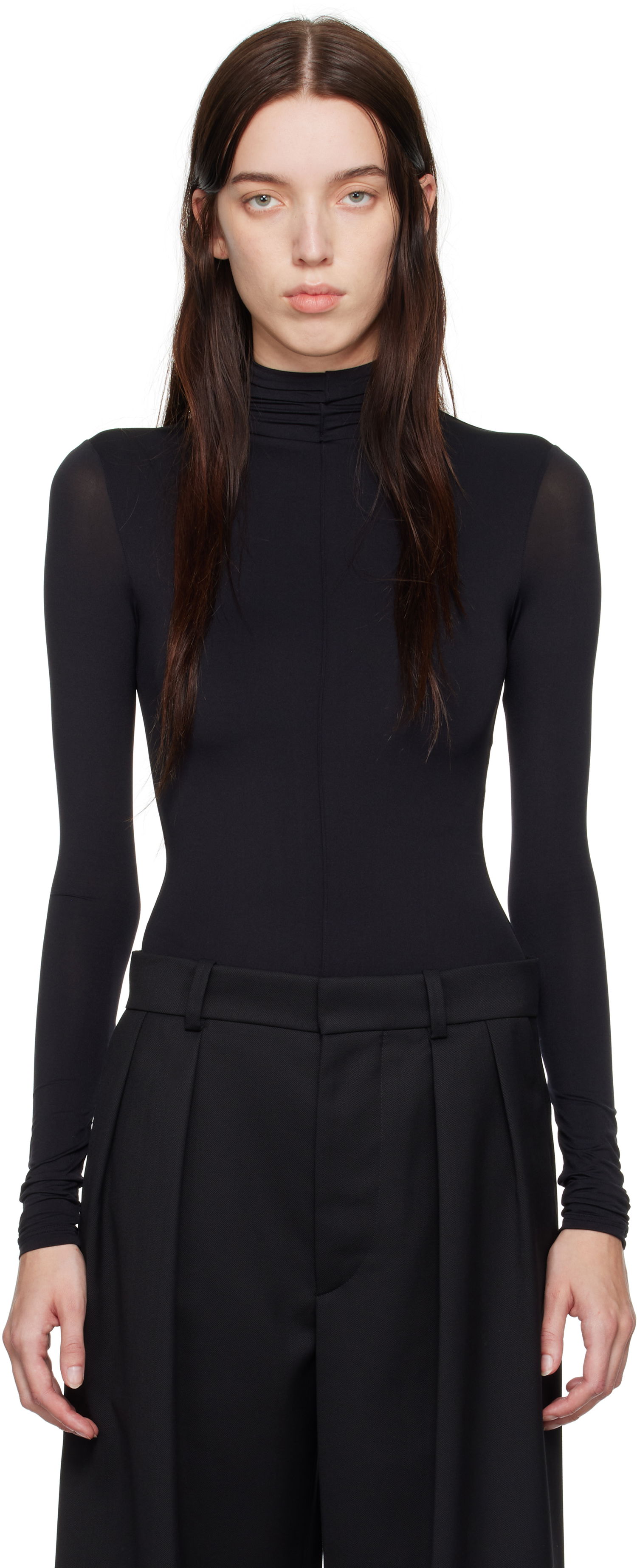 боди WARDROBE.NYC Long Sleeve Bodysuit Черно | W1086R18JE, 0