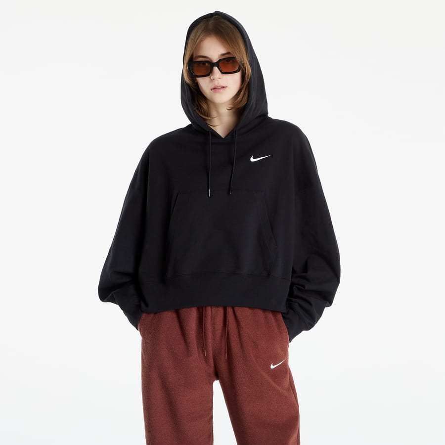 Суитчър Nike NSW Oversized Jersey Pullover Hoodie Черно | DM6417-010, 0