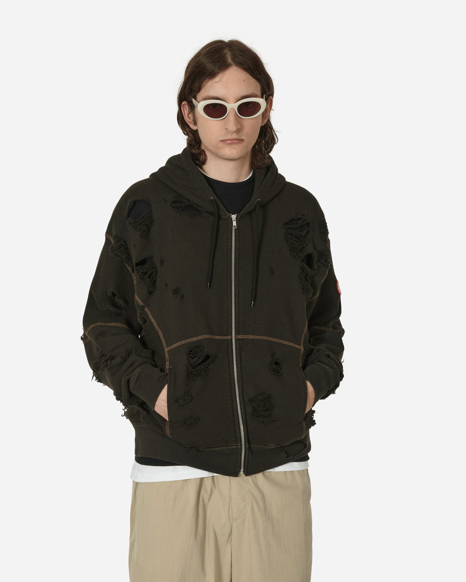 Суитчър Cav Empt Plague Wide Rib Cut Zip Hooded Sweatshirt Черно | CES23CS16 001, 0
