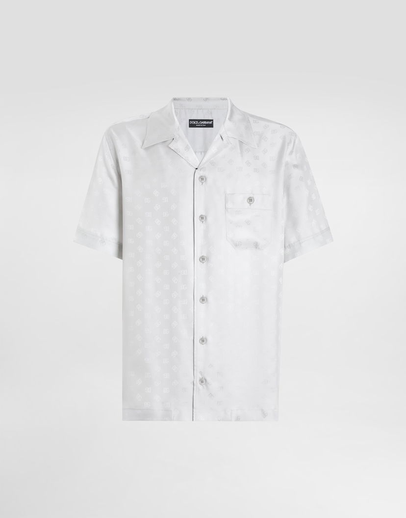Риза Dolce & Gabbana Dolce & Gabbana DG Jacquard Logo Hawaii Shirt Бяло | G5JH9TFJ1JYN4534