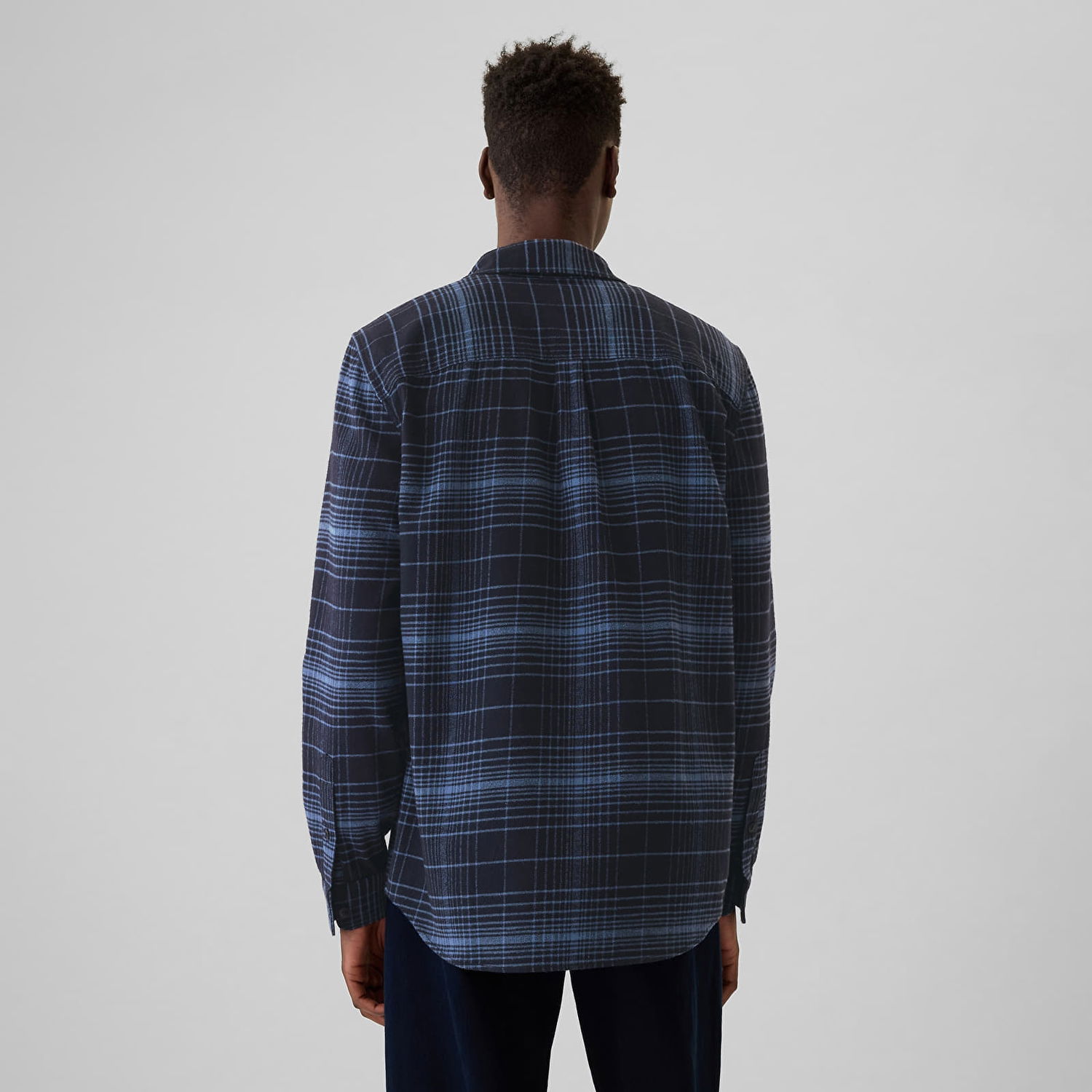 Риза GAP Shirt Flannel Shirt Tonal Blue Plaid L Тъмно синьо | 543204-02, 1