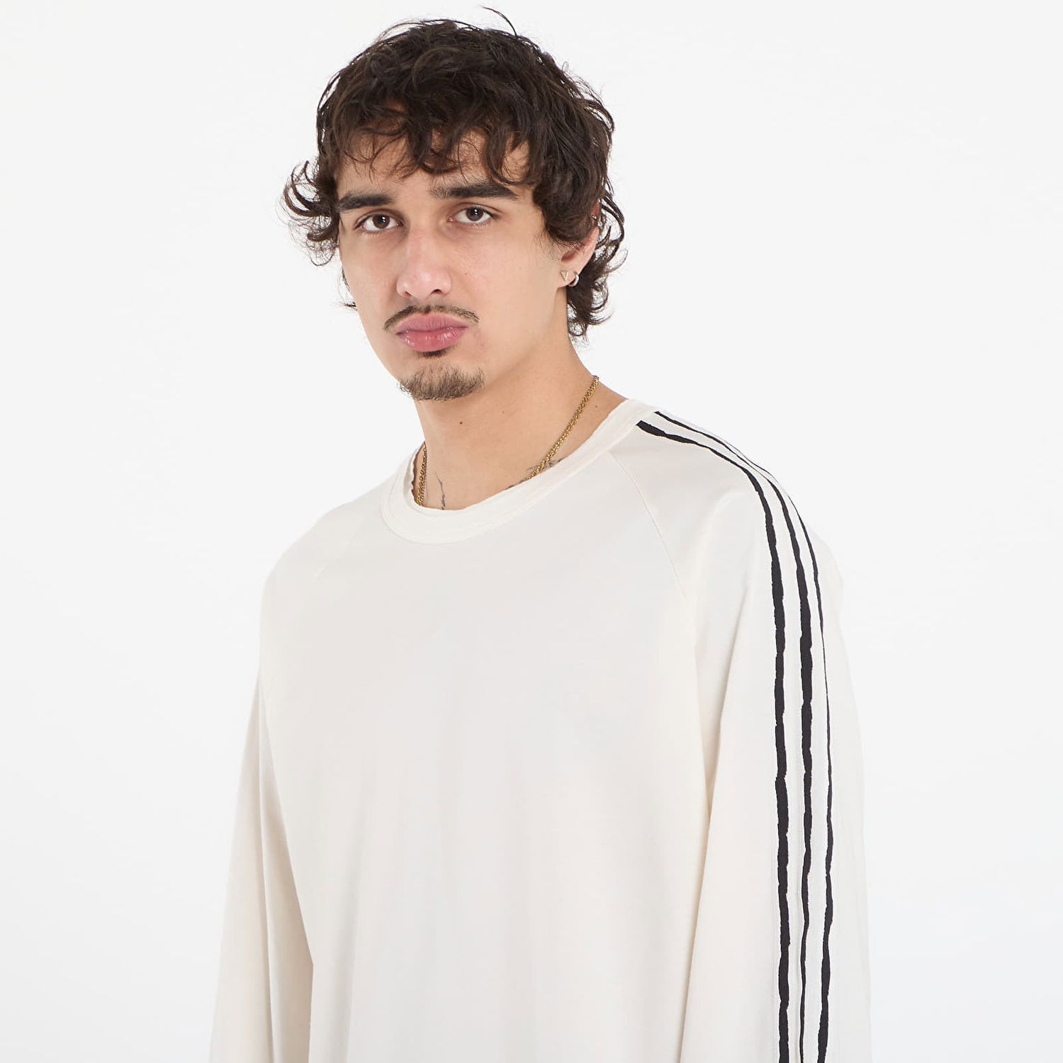 Тениска Y-3 Y-3 Raw Edge 3 Stripes Long Sleeve Top Бяло | KS9747, 1