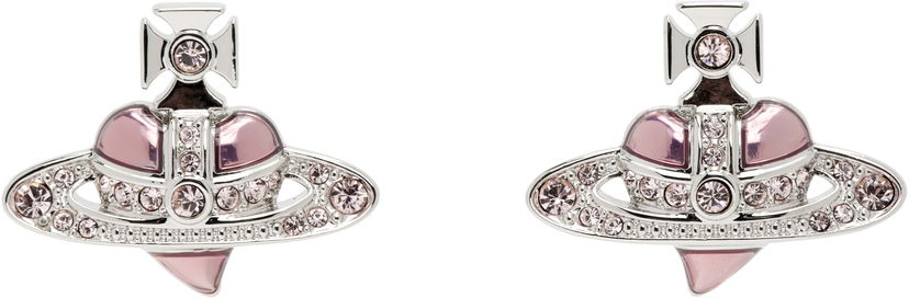 Обеци Vivienne Westwood Diamante Orb and Cross Earrings Розово | 6201033K-02P686-