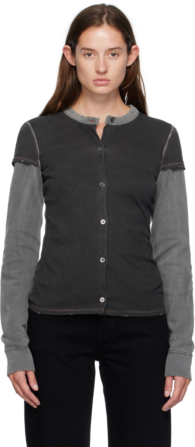 Пуловер OUR LEGACY Our Legacy Heat Long Sleeve Cardigan Сиво | W4256HF