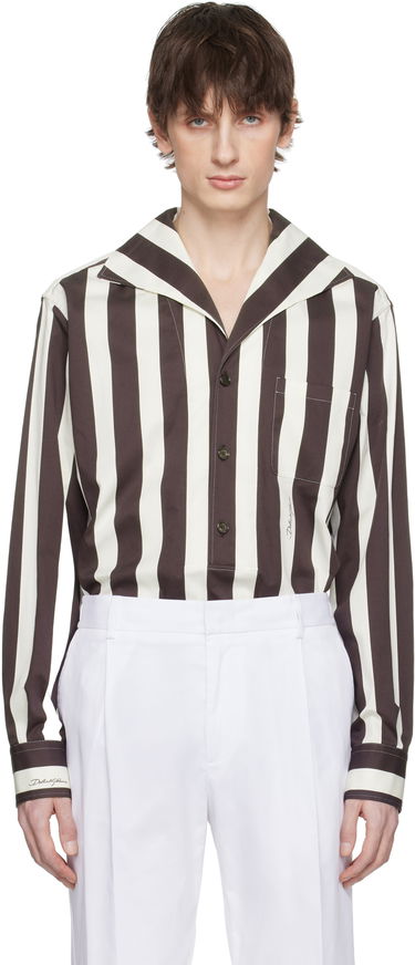 Риза Dolce & Gabbana Dolce&Gabbana Three-Button Long-Sleeved Shirt Кафяво | G5ND3TFSFOC, 0