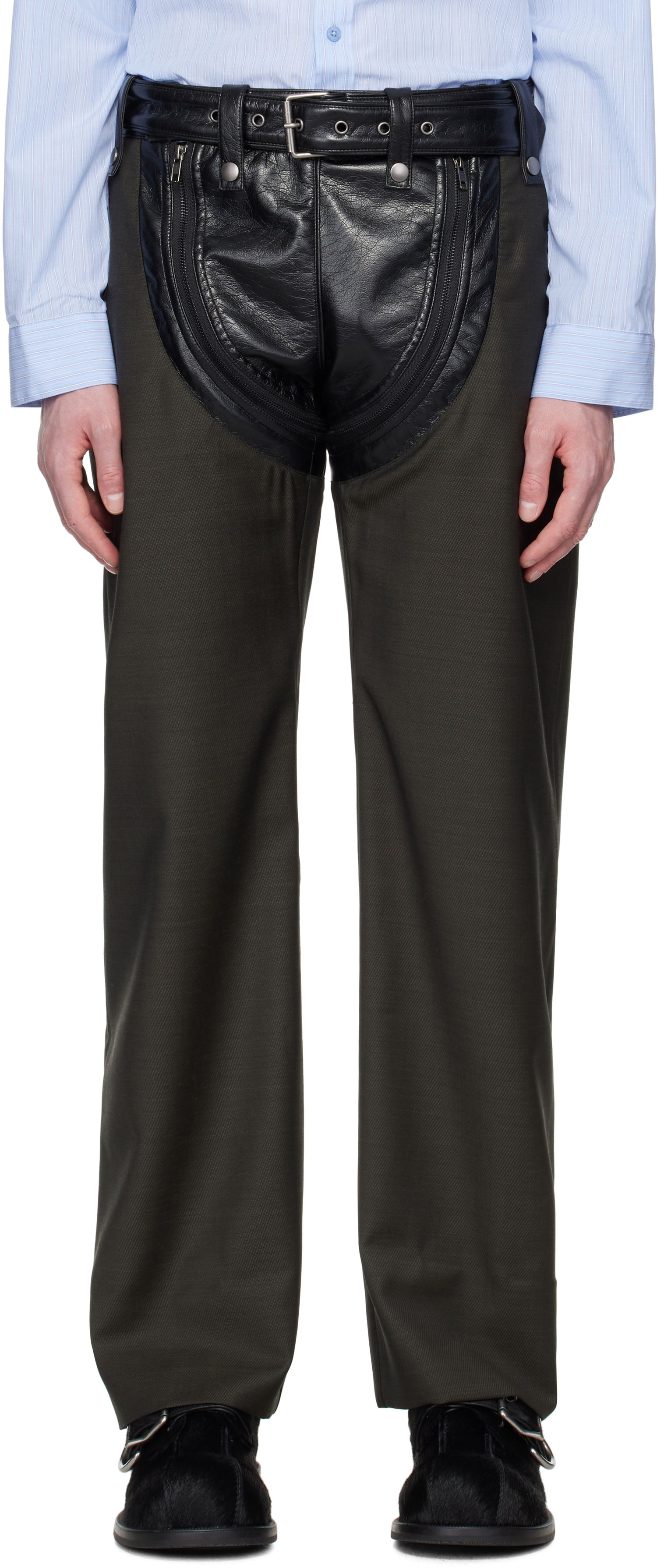 Карго панталони Martine Rose Martine Rose Zip Chap Tailored Trousers Зелено | 360WT10414, 0