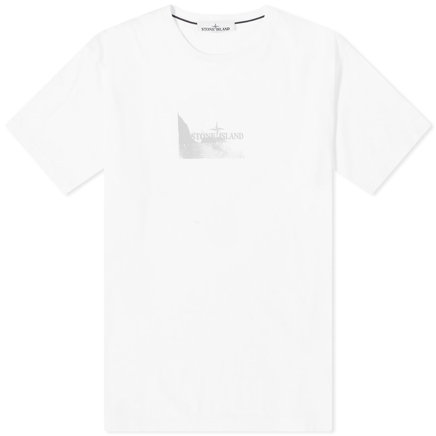 Тениска Stone Island Reflective Badge Print T-Shirt Бяло | 80152RC88-V0001, 0