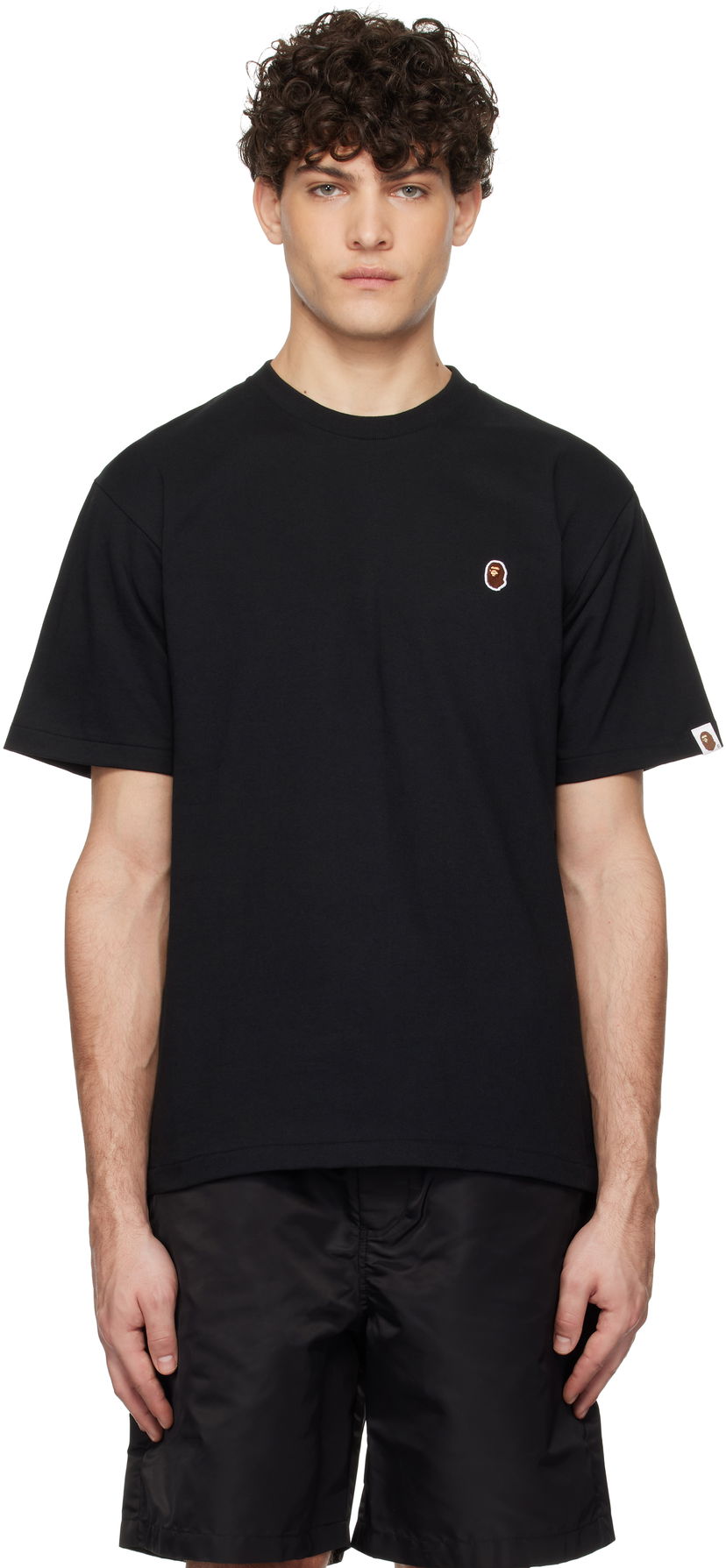 Тениска BAPE Ape Head One Point T-Shirt Черно | 001TEK801004M