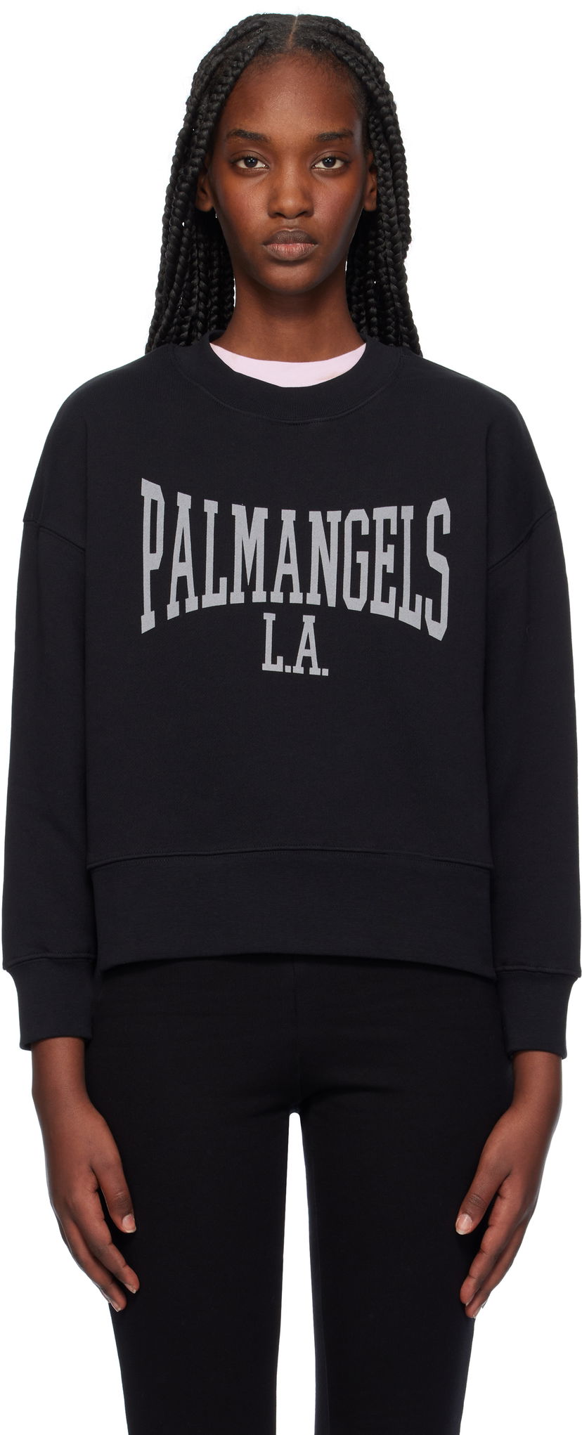 Суитчър Palm Angels Crewneck Sweatshirt Черно | PWBA017F24FLE0011009