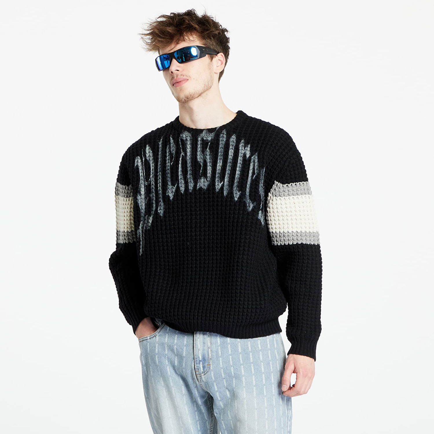 Пуловер Pleasures Twitch Chunky Knit Crewneck Черно | P23W002 BLACK, 0