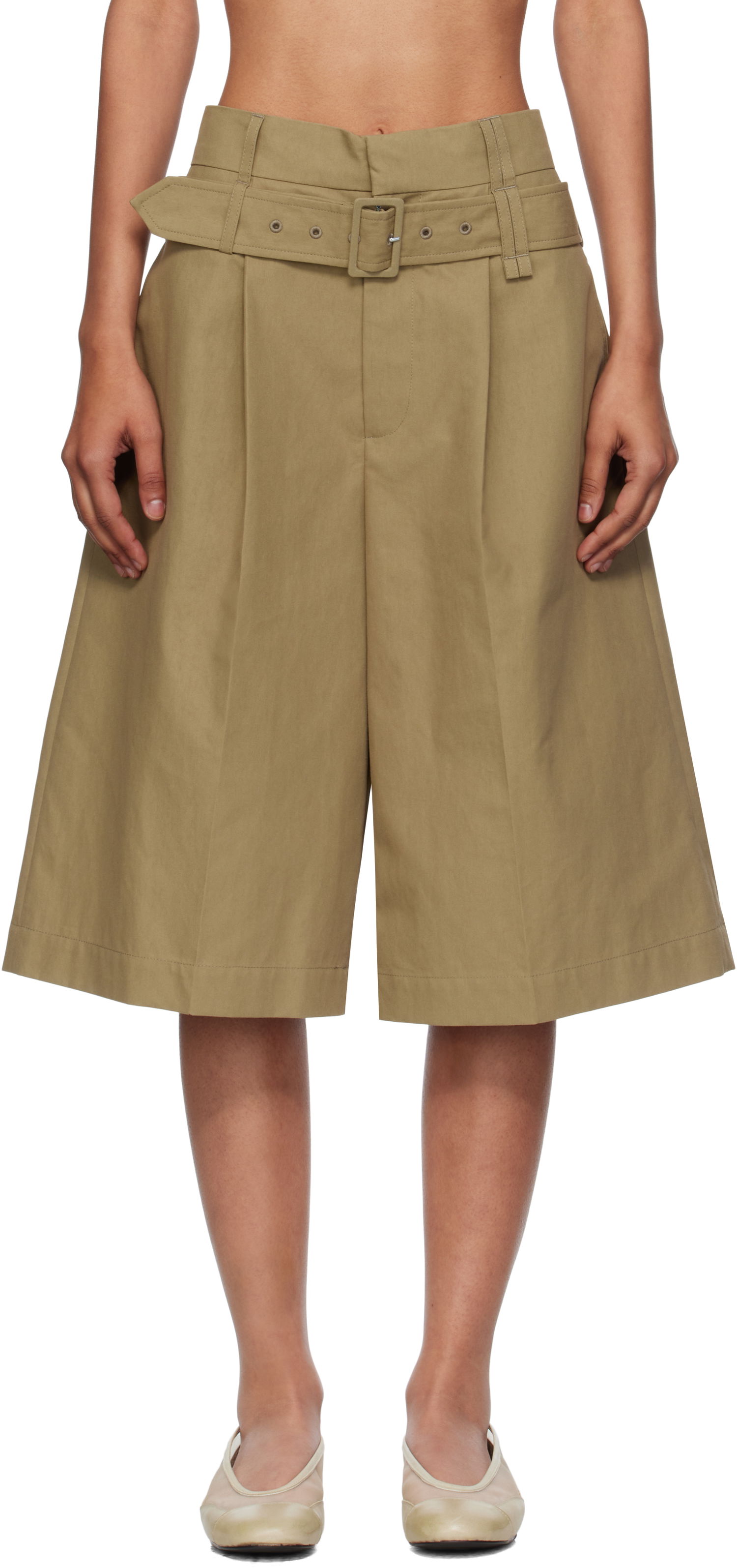 Къси панталони Simone Rocha Simone Rocha Wide Leg Multi Belt Loop Shorts Бежово | 4160 1267, 0