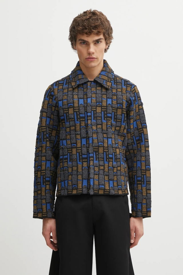 Textured Geometric Knit Cardigan