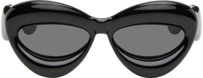 Слънчеви очила Loewe Black Inflated Sunglasses Черно | LW40097I@5501A