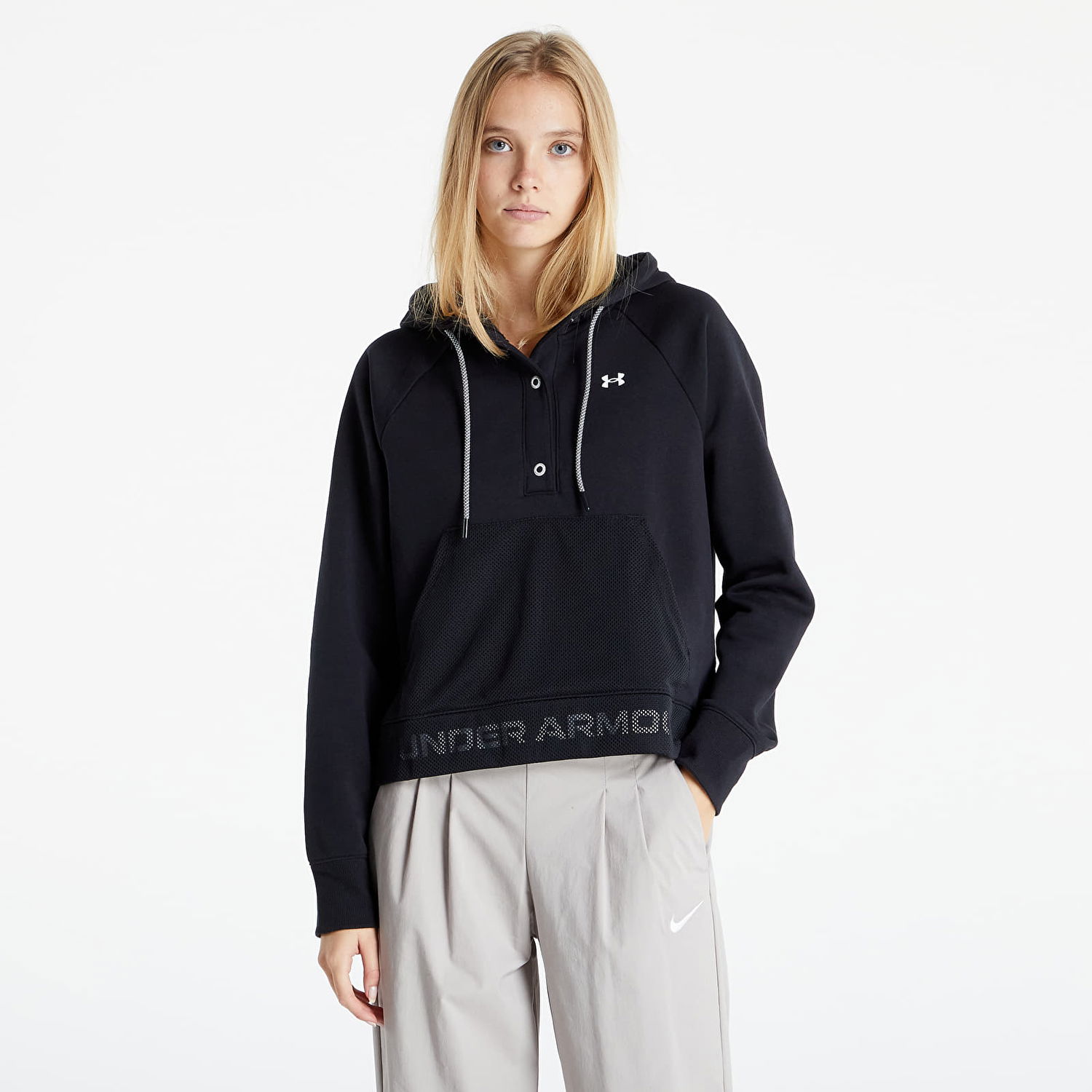 Суитчър Under Armour Rival Fleece Mesh Hoodie Черно | 1365844-001, 0