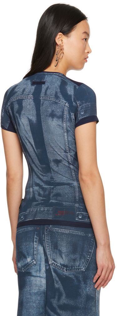 Тениска Jean Paul Gaultier Gaultier Trompe L'œil Printed T-Shirt Синьо | 23/15-U-TS063-J530-5950, 2
