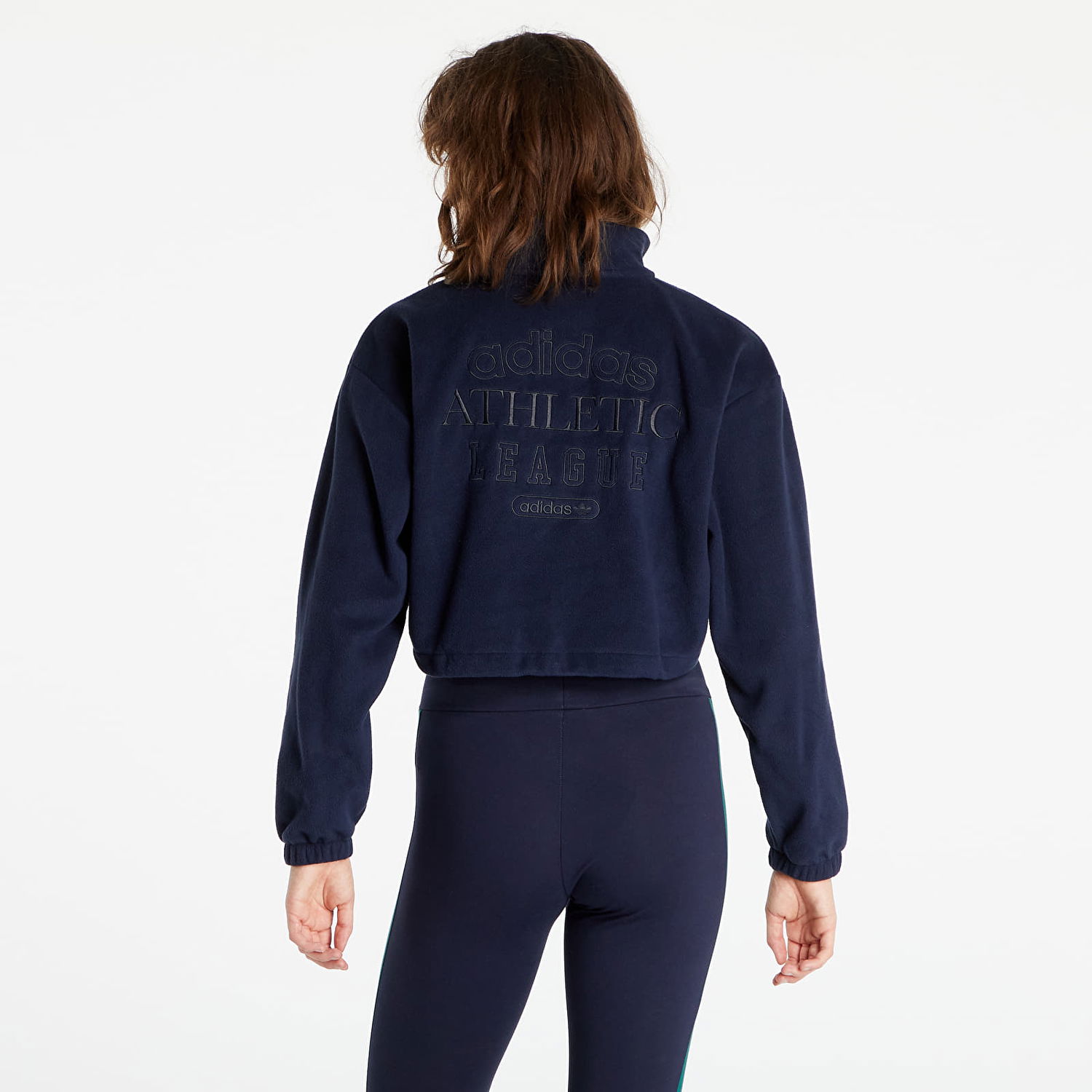 Суитчър adidas Originals Retro 1/4 Zip Cropped Тъмно синьо | HL0052, 1