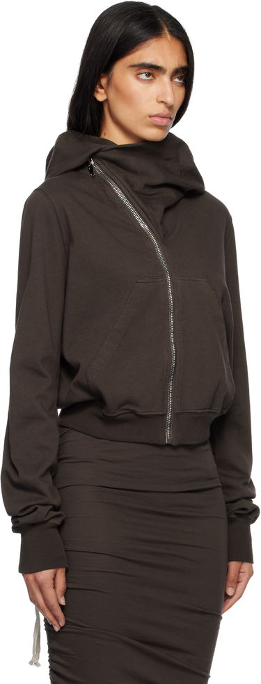 Суитчър Rick Owens Concordians Mountain Asymmetrical Zip Hoodie Кафяво | DS02E7247 RIG, 1