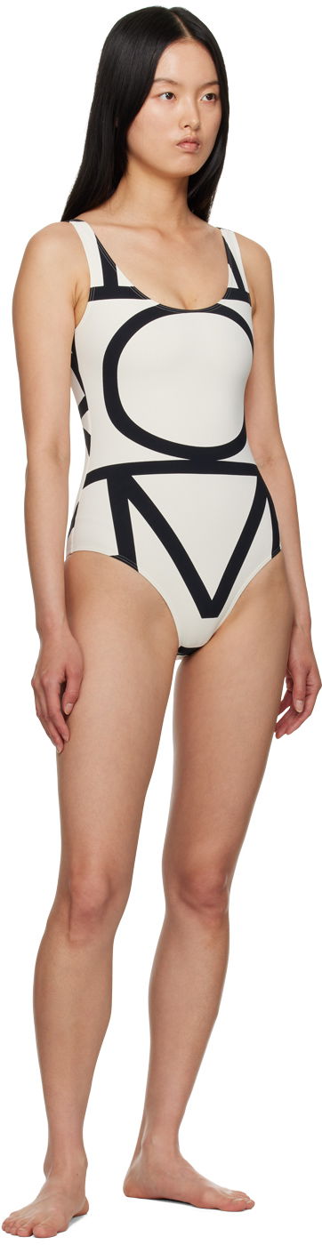Бански TOTEME Monogram One-Piece Swimsuit Бяло | 223-842-795, 3
