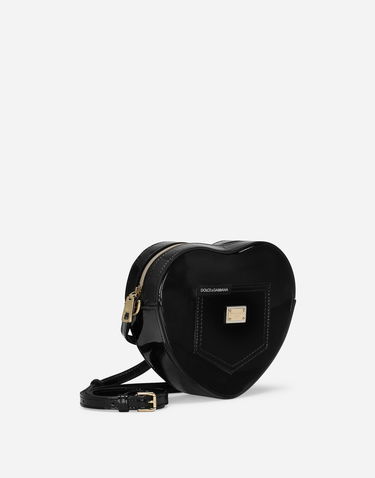 Дамска чанта Dolce & Gabbana Dolce & Gabbana Dg Girlie Heart Patent Leather Shoulder Bag Черно | EB0248A147180999, 2