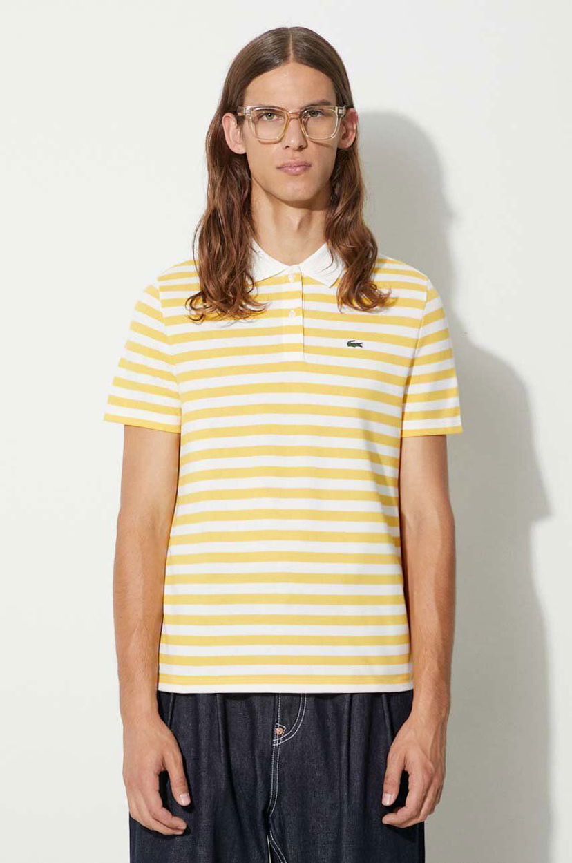 Поло тениска Lacoste Striped Polo Shirt Жълто | PF0621.RZC