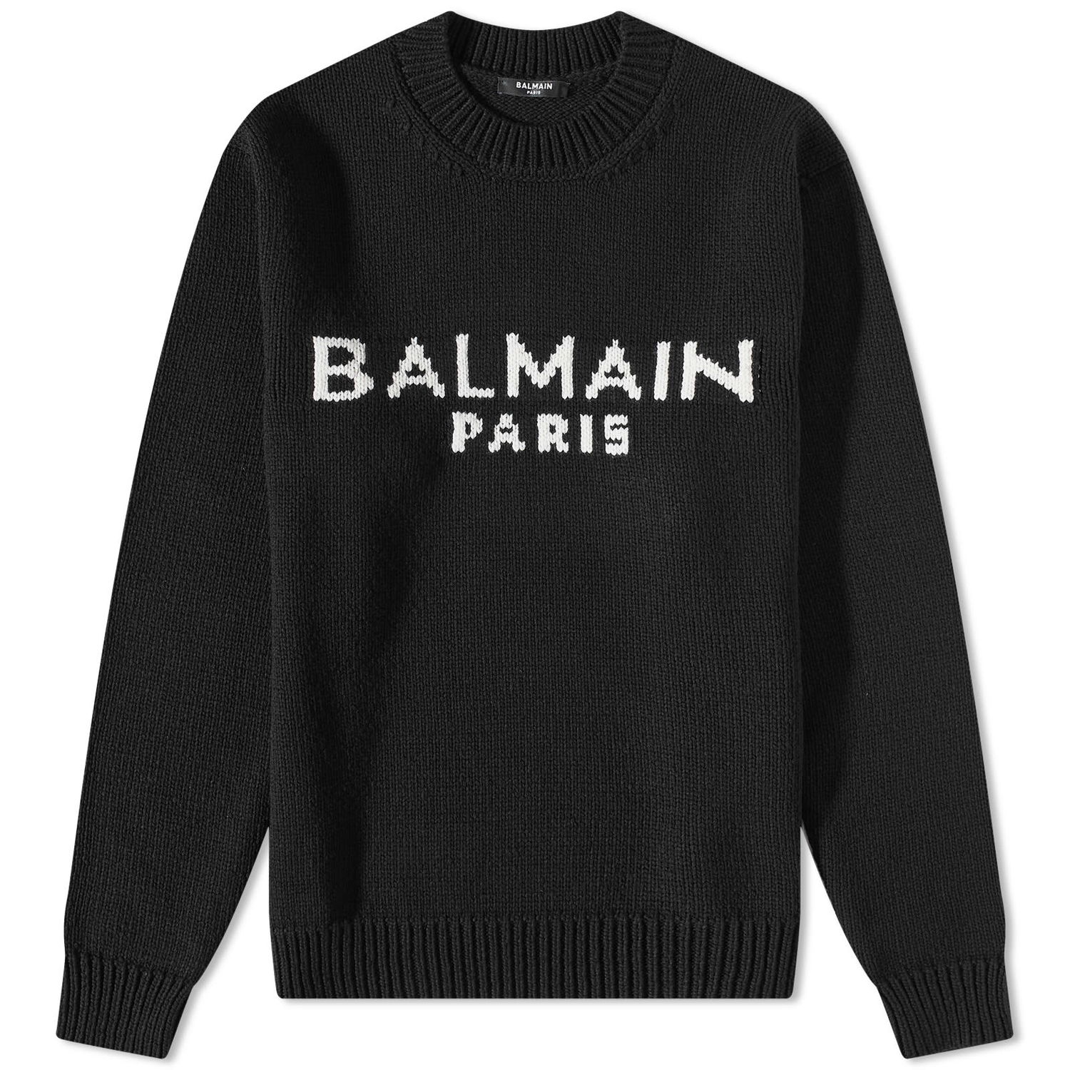 Пуловер Balmain Merino Logo Crew Knit Черно | BH1KD000KC88-EAB, 0