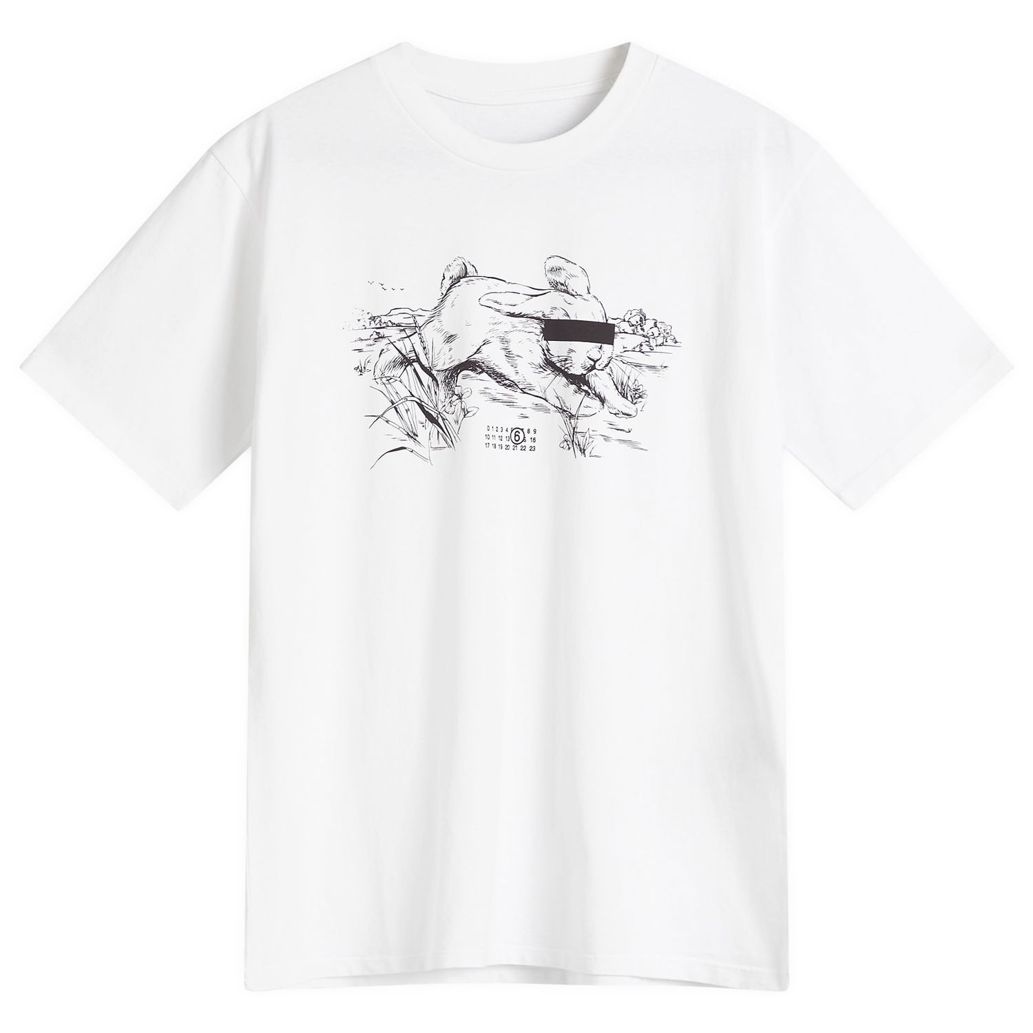 Тениска Maison Margiela MM6 Maison Margiela Sketch Rabbit Graphic Tee, Size Large Бяло | SH2GC0024-M20108-100, 1