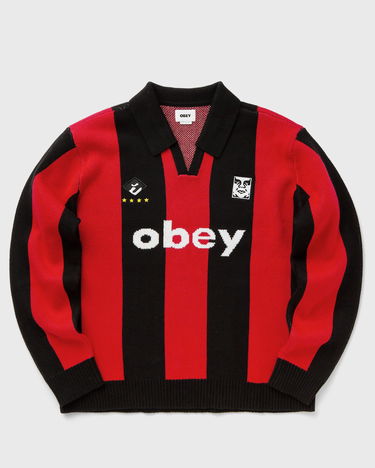 Пуловер OBEY Striped Soccer Jersey Sweater Червено | 151000090-RDM, 0