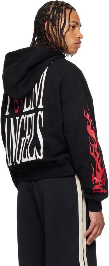 Суитчър Palm Angels Palm Angels Flames Flag Zip Hoodie Черно | PMBE02CF25FLE0011084, 2