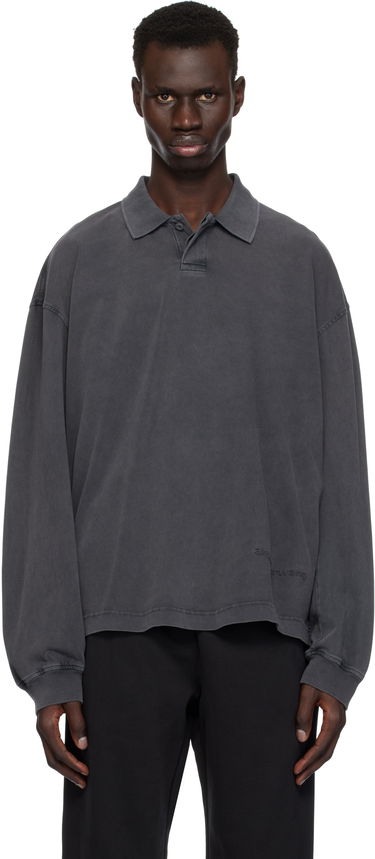 Поло тениска Alexander Wang Alexander Wang Long Sleeve Polo Сиво | 6CC1251072, 0