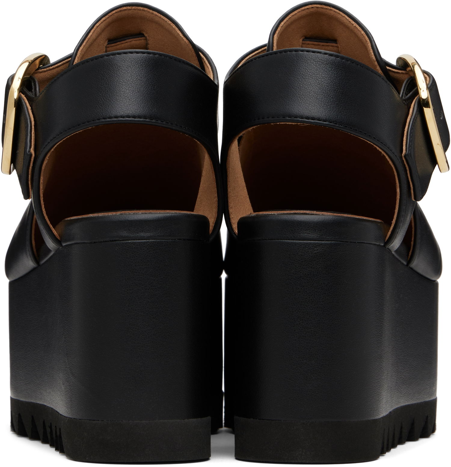 Кецове и обувки Stella McCartney Stella McCartney Elyse Closed-Toe T-Bar Platform Sandals Черно | 810555APADE0, 1