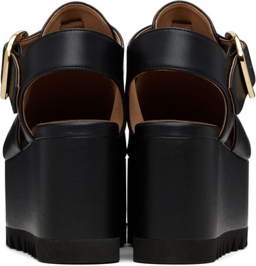 Кецове и обувки Stella McCartney Stella McCartney Elyse Closed-Toe T-Bar Platform Sandals Черно | 810555APADE0, 1