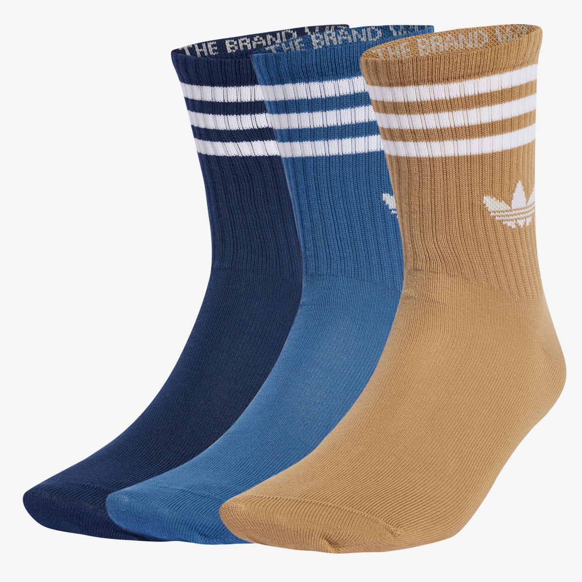 Чорапи adidas Performance 3-Stripes Crew Socks - 3 Pairs Кафяво | JZ4941, 1