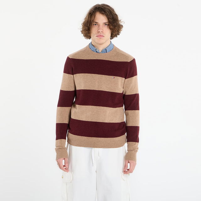 Striped Lambswool Crew Neck Sweater