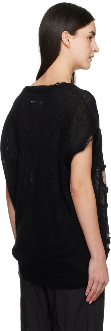 Пуловер Maison Margiela MM6 Maison Margiela Abstract Distressed Knit Top Черно | S52HN0008 M13088, 2