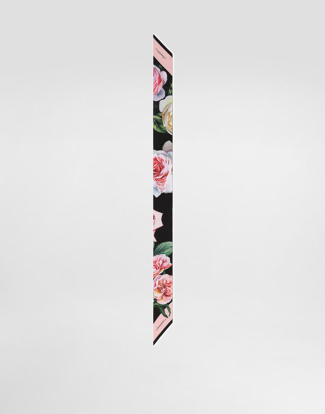 Dolce & Gabbana Peony and Rose Print Twill Headscarf