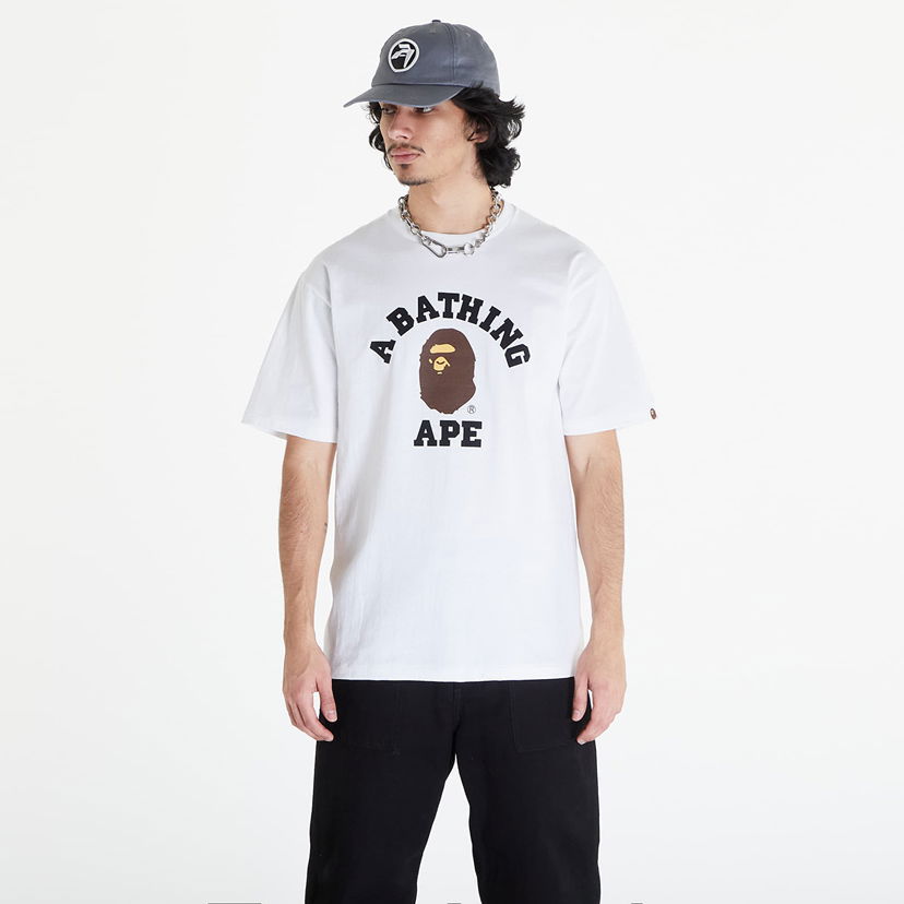 Тениска BAPE College Tee Бяло | 001TEK301001M WHT