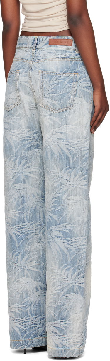 Дънки Palm Angels Palm Angels Palms Jacquard Loose Jeans Синьо | PWYB041S25DEN0024440, 2