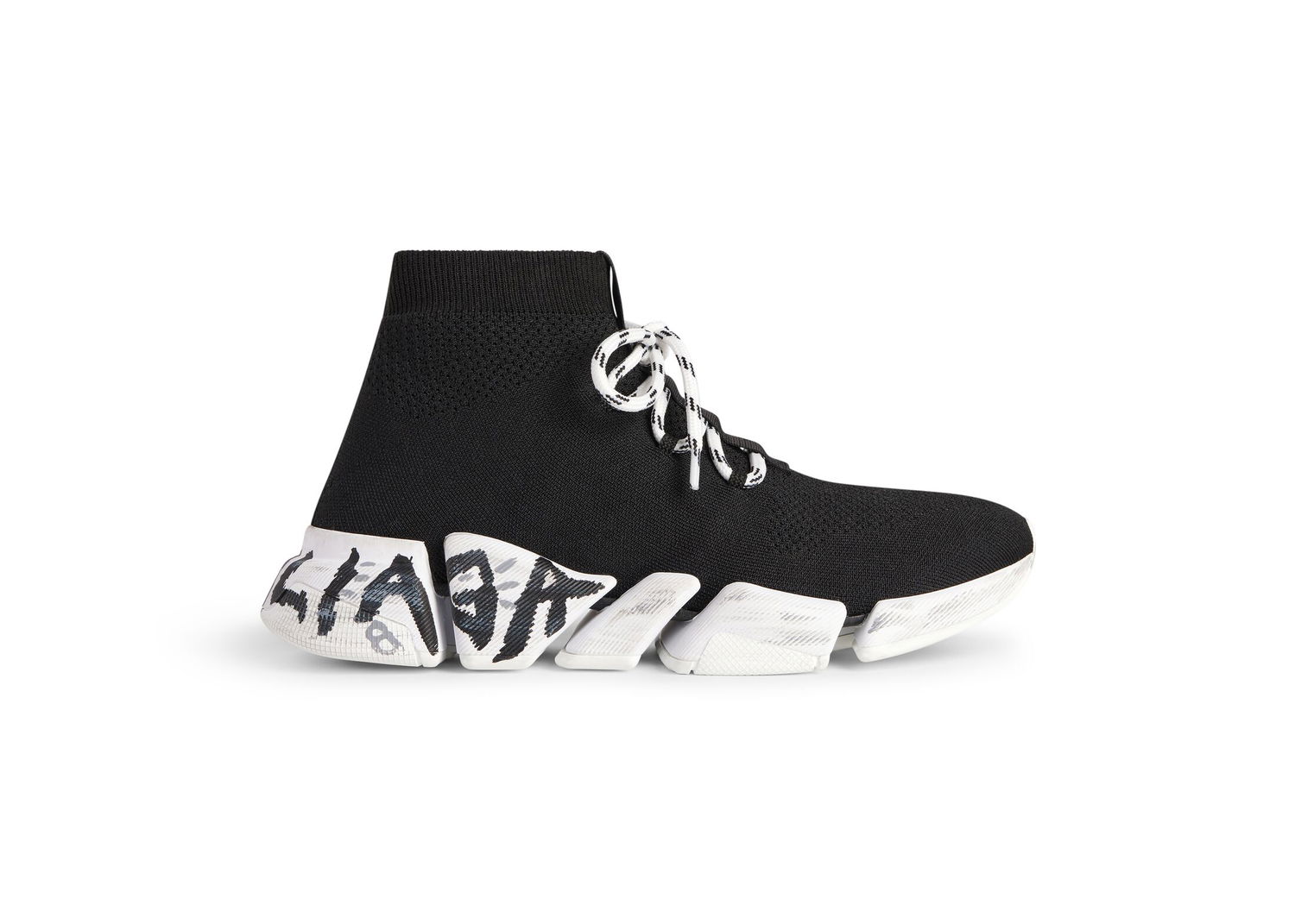 Кецове и обувки Balenciaga Speed 2.0 Lace Up Black Graffiti Черно | 769319W2DD41091, 0