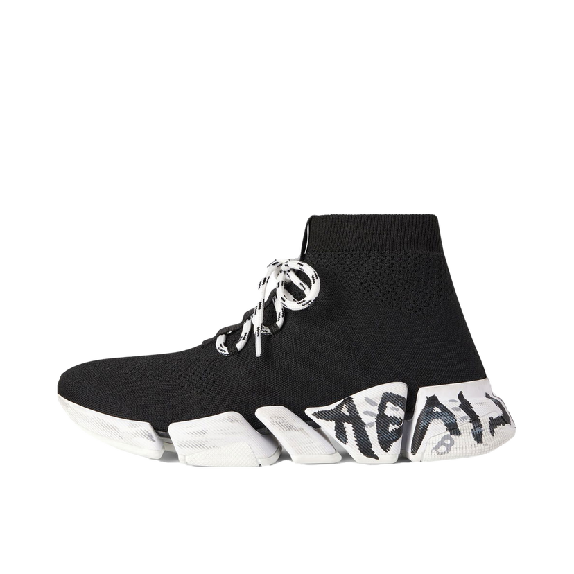 Кецове и обувки Balenciaga Speed 2.0 Lace Up Black Graffiti Черно | 769319W2DD41091