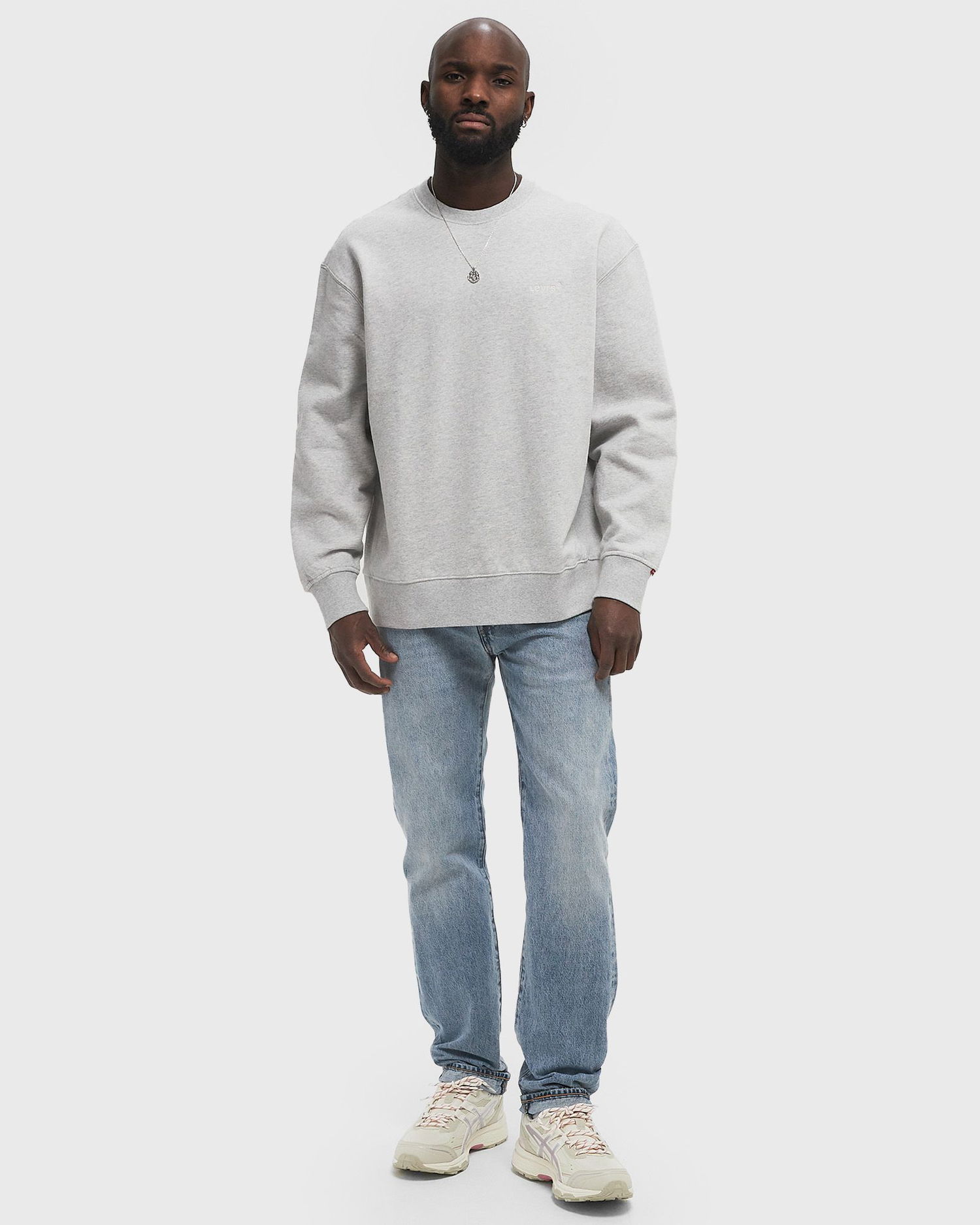 Пуловер Levi's AUTHENTIC CREW Sweatshirt XXL Сиво | A9244-0001, 1